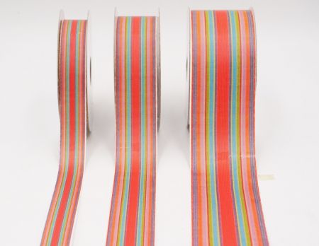 Червоний та Зелений Градієнт Смугастий Тканинний Риббон Набір_AI